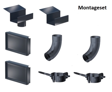 Montageset für Kastendachrinne Simpel Aluminium anthrazit